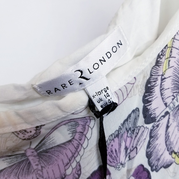 Rare London sz XL 1 sleeve Butterfly swing dress boho whimsicle - Picture 7 of 8